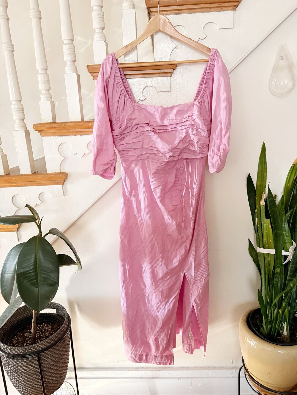 Free People  Pink/Lilac Looking Stunning Midi Dress size M